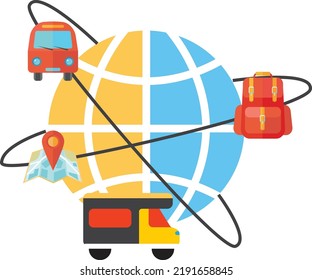 World travel symbols include diving, hotels, accommodation, food and more. svg
