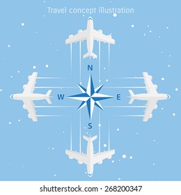 World travel and tourism concept illustration.