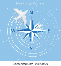 World travel and tourism concept illustration.