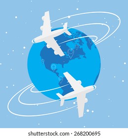 World travel and tourism concept illustration.