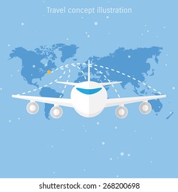 World travel and tourism concept illustration.