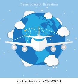 World travel and tourism concept illustration.