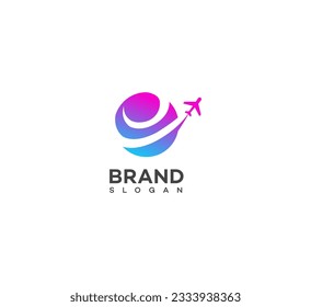 diseño vectorial del logotipo de viajes y recorridos mundiales