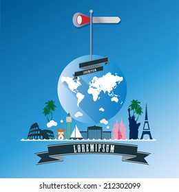 world travel vector illustration
