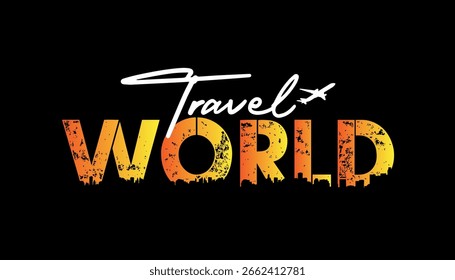 World Travellers text effect vector illustrator.