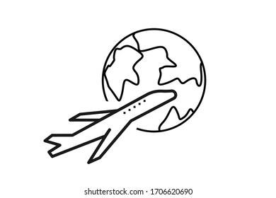  Aislamiento vectorial de icono de World Travelling  