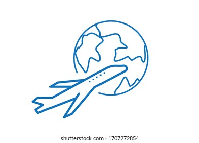  Aislamiento vectorial de icono de World Travelling  