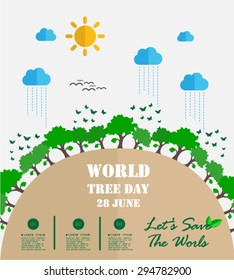 World Tree Day , Green Concept , Infographic , Vector Illustration