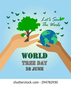 World Tree Day , Green Concept ,  Vector Illustration