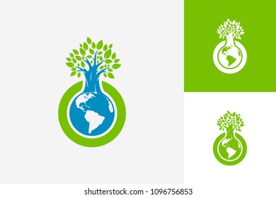 World Tree Logo Template Design Vector, Emblem, Design Concept, Creative Symbol, Icon