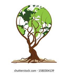 World tree and opened book  vector illustration 