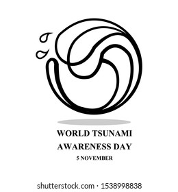 World Tsunami awareness day, 5 November banner, circle simple logo for pray disaster tsunami