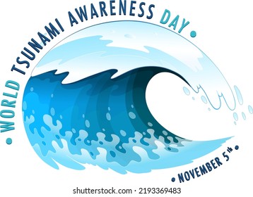 World Tsunami Awareness Day Banner Design illustration