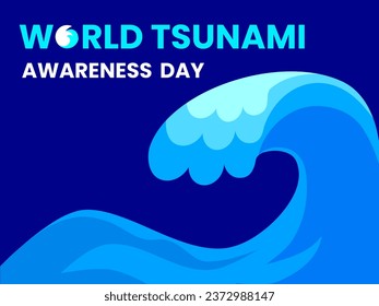 World Tsunami Awareness Day Banner Design. Vector Illustration Design