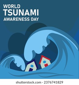 World Tsunami Awareness Day Hand Drawn Illustration Creative 