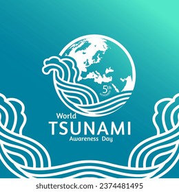 world tsunami awareness day logo event concept design