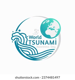 world tsunami awareness day logo event concept design