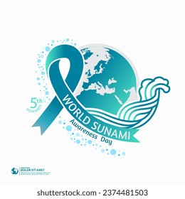 world tsunami awareness day logo event concept design