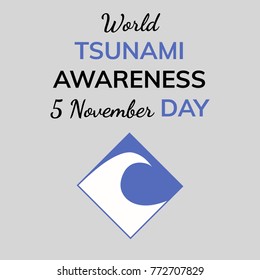 World tsunami awareness day. Novemver 5. Vector illustration