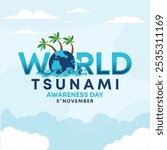 World tsunami awareness day post design, poster, banner design, Natural disasters tsunami, 5th November, World Tsunami Awareness Day Banner Design, World Tsunami Awareness Day, Social media