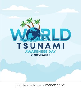 Design de banner do dia de consciência mundial do tsunami, cartaz, design de banner, Tsunami de desastres naturais, 5 de novembro, Design de banner do Dia Mundial da Sensibilização para o Tsunami, Dia Mundial da Sensibilização para o Tsunami, Mídia social