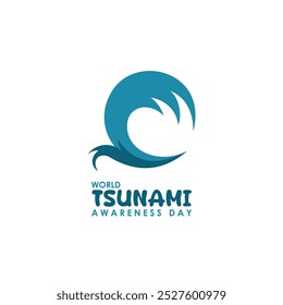 World Tsunami Awareness Day, a simple design with a blue wave icon