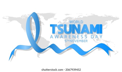 Tema del Día Mundial de Concienciación sobre el tsunami. Ilustración vectorial. Adecuado para afiches, carteles, campaña y tarjeta de saludo.	
