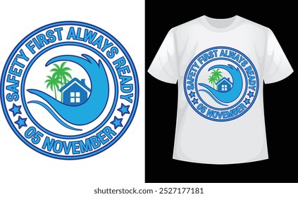 World Tsunami Awareness Day typography design for t-shirt,  bags, mugs, stickers, banner, poster, icon. Fully Editable Print Ready Template - Vector.