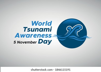 World tsunami awareness day vector banner background. International wave day.