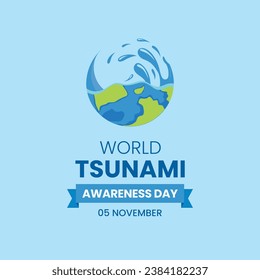 World tsunami awareness day vector Illustration on 5th November