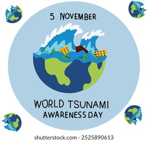 Vektorgrafik des Welt-Tsunami-Tages. Gut für Banner, Poster, Grußkarte, Party-Karte, Einladung, Vorlage, Werbung, Broschüren, Flyer, Werbebanner und Social Media