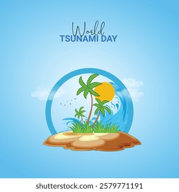 World Tsunami Day, Tsunami Day creative vector design concept.