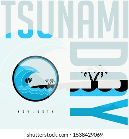 World Tsunami Day, Tsunami icon, November 05, vector design