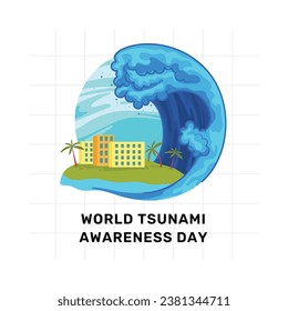 World tsunami day logo. EPS 10