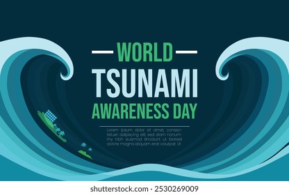 World Tsunami Day is raise awareness every year on November 5 design templet