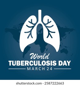 World Tuberculosis Day. 24 March. Lung health day celebration from tuberculosis. World Tuberculosis Day celebration template design.