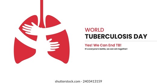 World Tuberculosis Day, banner, poster, social media post, vector illustration, awareness, 24th March, observance, international, typography, brochure, flyer, medical, lung cancer, World TB Day