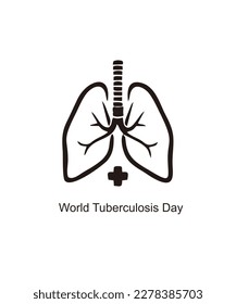 World Tuberculosis Day black lungs png vector illustration