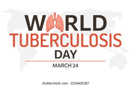 World tuberculosis Day concept  Human lungs   Earth map isolated white background  World pneumonia day  Examine   check your lungs  Medical information banner  Vector illustration in flat style