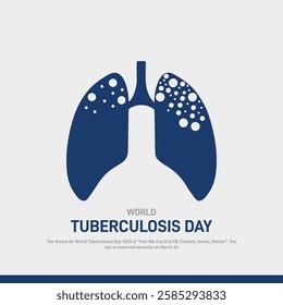 world tuberculosis day. world tuberculosis day creative banner, poster, social media post, postcard, background, backdrop, greetings card, web banner, cover design etc.