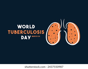 World Tuberculosis Day design vector. March 24. Flat design vector. Lungs icon. Poster, banner, card, background. Eps 10.
