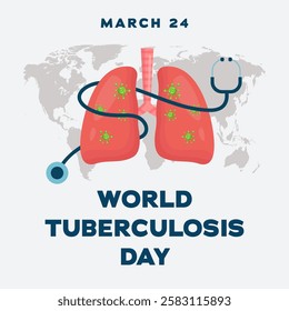 world tuberculosis day illustration in flat style design