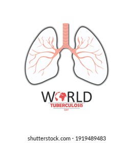 World Tuberculosis Day With Lungs Design, Vector Illustration.