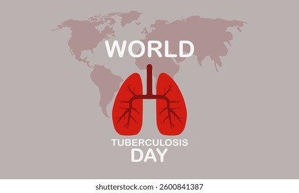World Tuberculosis Day Lungs On Gray Background. Continuous one line drawing. Do the best to protect lung health. Breath lighter and healthier. World Tuberculosis Day. Single line draw design