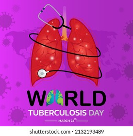 Día Mundial de la Tuberculosis, 24 de marzo. Concepto del Día de la Solidaridad Médica. Ilustración vectorial.