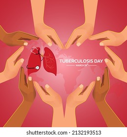 World Tuberculosis Day March 24. Medical solidarity day concept. Vector illustration.