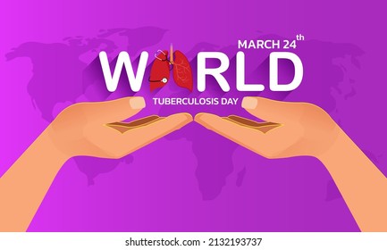 Día Mundial de la Tuberculosis, 24 de marzo. Concepto del Día de la Solidaridad Médica. Ilustración vectorial.
