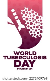 Día Mundial de la Tuberculosis. 24 de marzo. Ilustración vectorial. Afiche de vacaciones