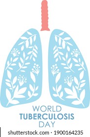 World Tuberculosis Day  Medical concept of a healthy respiratory system. Vector illustration. Image of the lungs. Logo vector