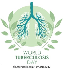 World Tuberculosis Day  Medical concept of a healthy respiratory system. Vector illustration. Image of the lungs. Logo vector